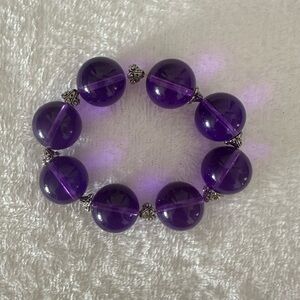 Vintage Avon Purple Lucite  Beaded Bracelet